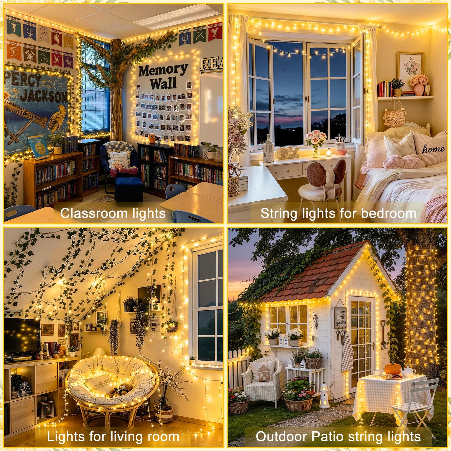 JMEXSUSS 168FT 600 LED Christmas Lights Outdoor Waterproof 8 Modes Indoor Christmas String Lights Warm White Christmas Tree Lights Plug in for Room Bedroom Wedding Party Holiday Decorations