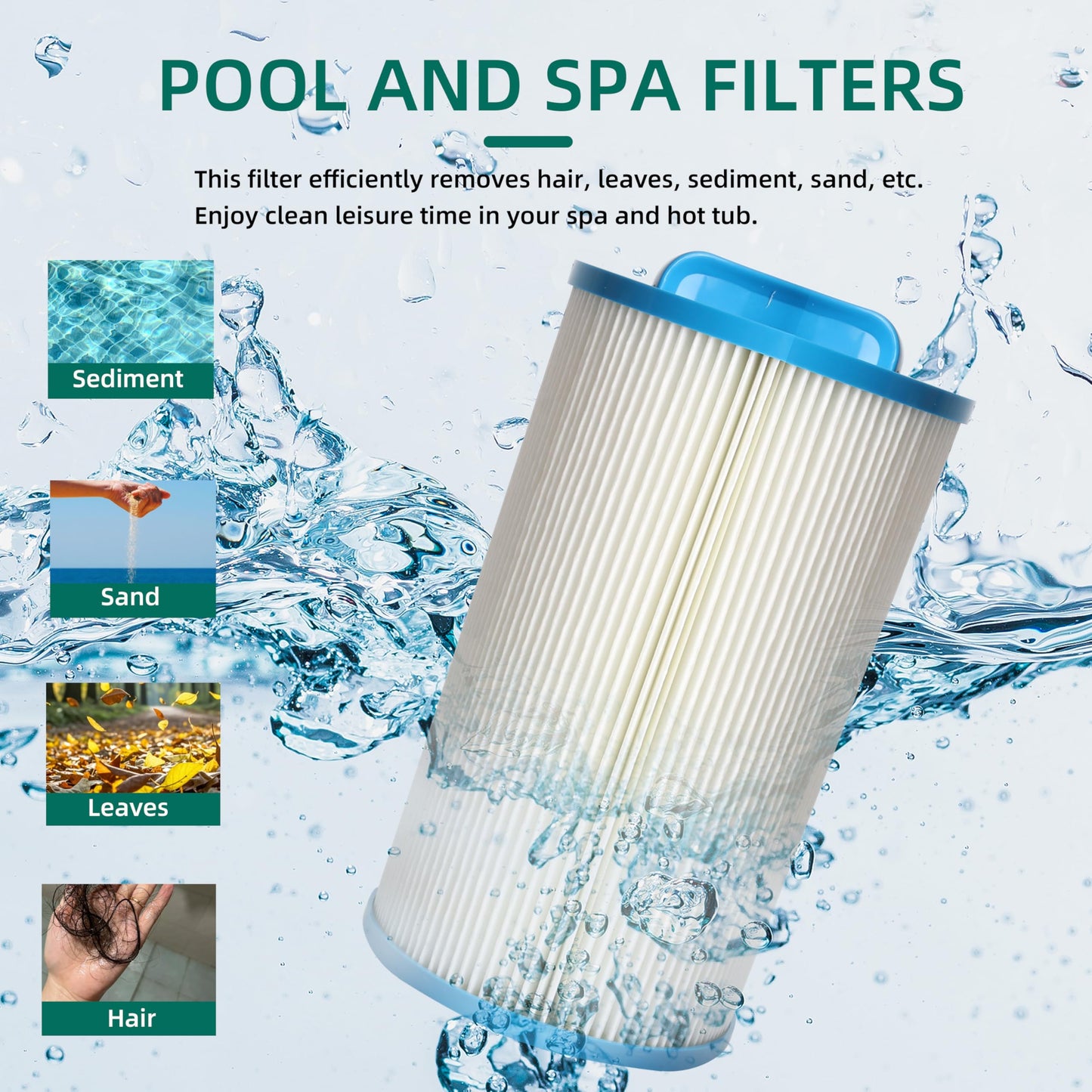 Spa Filter PWW35L,Hot Tub Filter Cartridge Filter 4CH-935,Compatible with Waterway 817-4035 Teleweir 35 SF, SD-01235, PDC580-AFS,30 sq Filter Area,Pool Filter Cartridges(2 Pack)