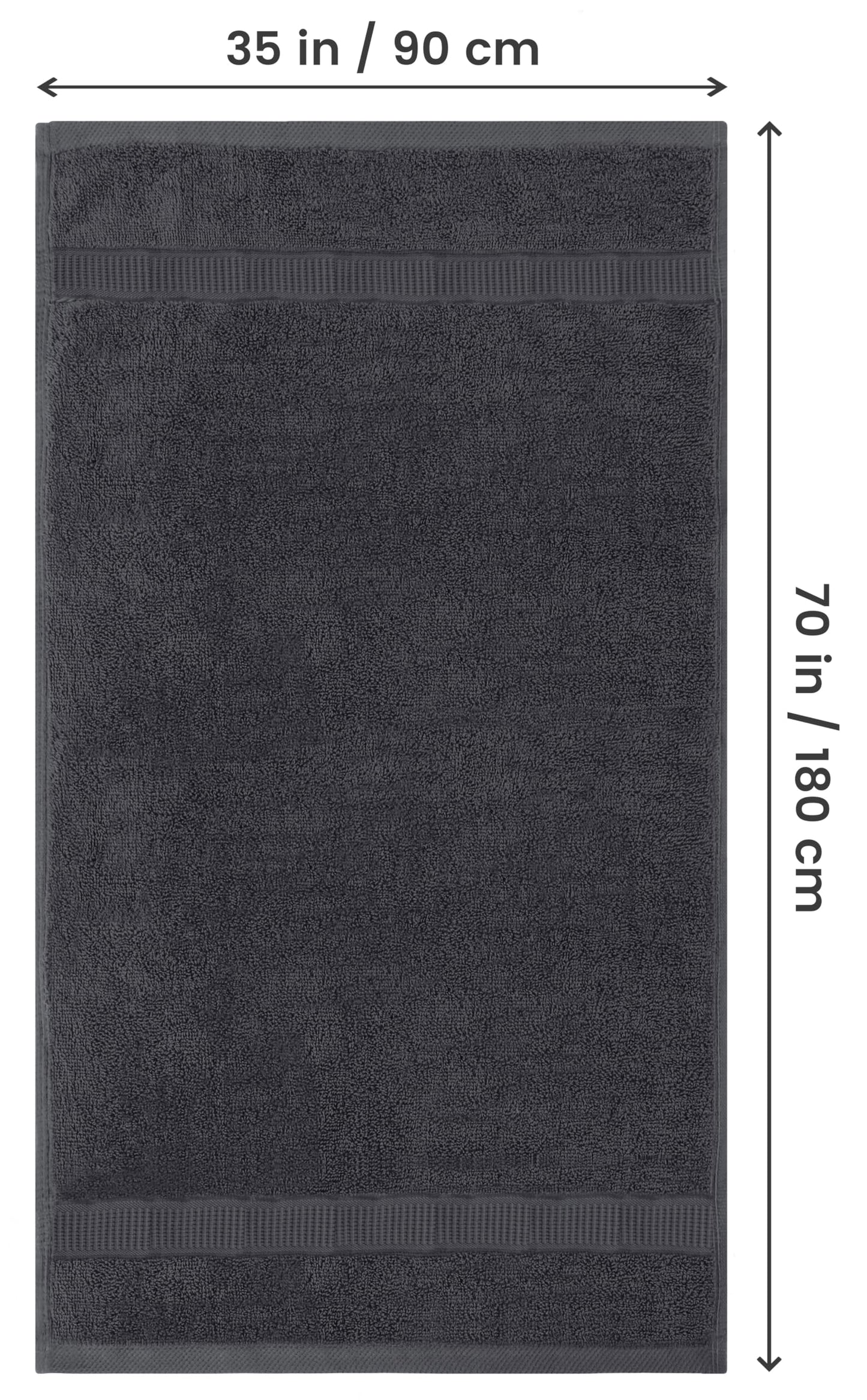 Utopia Towels Luxurious Jumbo Bath Sheet, 35 by 70 Inches, 600 GSM 100% Ring Spun Cotton, Highly Absorbent and Quick Dry Extra Large Bath Towel, Super Soft, Grey, 2 Pack