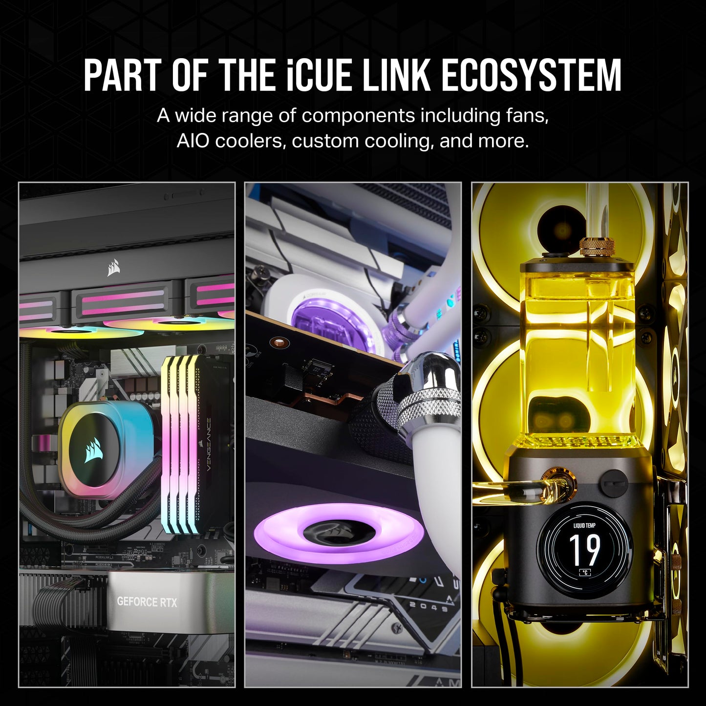 CORSAIR QX Series QX140 RGB 140mm Fan - iCUE Link Ecosystem - Magnetic Dome RGB PWM Single Fan - Up to 2400RPM - Black