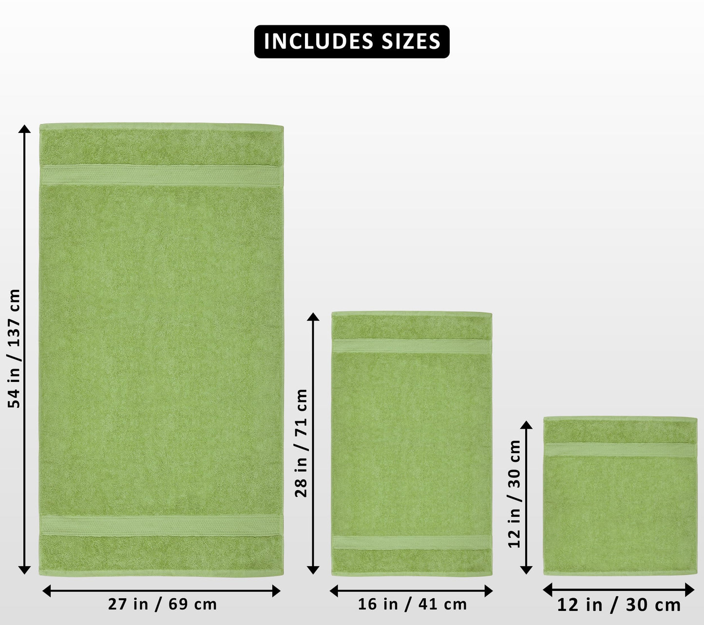 Utopia Towels 8-Piece Premium Towel Set, 2 Bath Towels, 2 Hand Towels, and 4 Wash Cloths, 600 GSM 100% Ring Spun Cotton Highly Absorbent Towels for Bathroom, Gym, Hotel, and Spa (Sage Green)