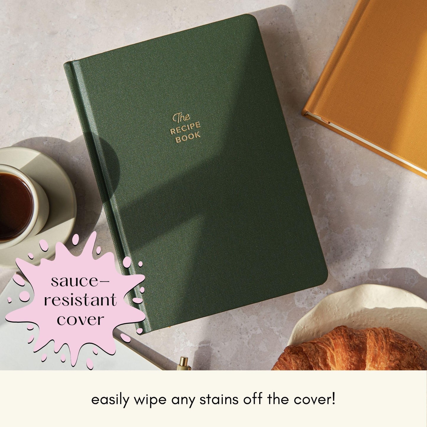Kunitsa Co. Recipe Notebook - Keepsake Gift. Hardcover Blank Recipe Book to Write in Your Own Recipes, with Journaling Prompts about the Chef. 100 recipes (Dark Pine)