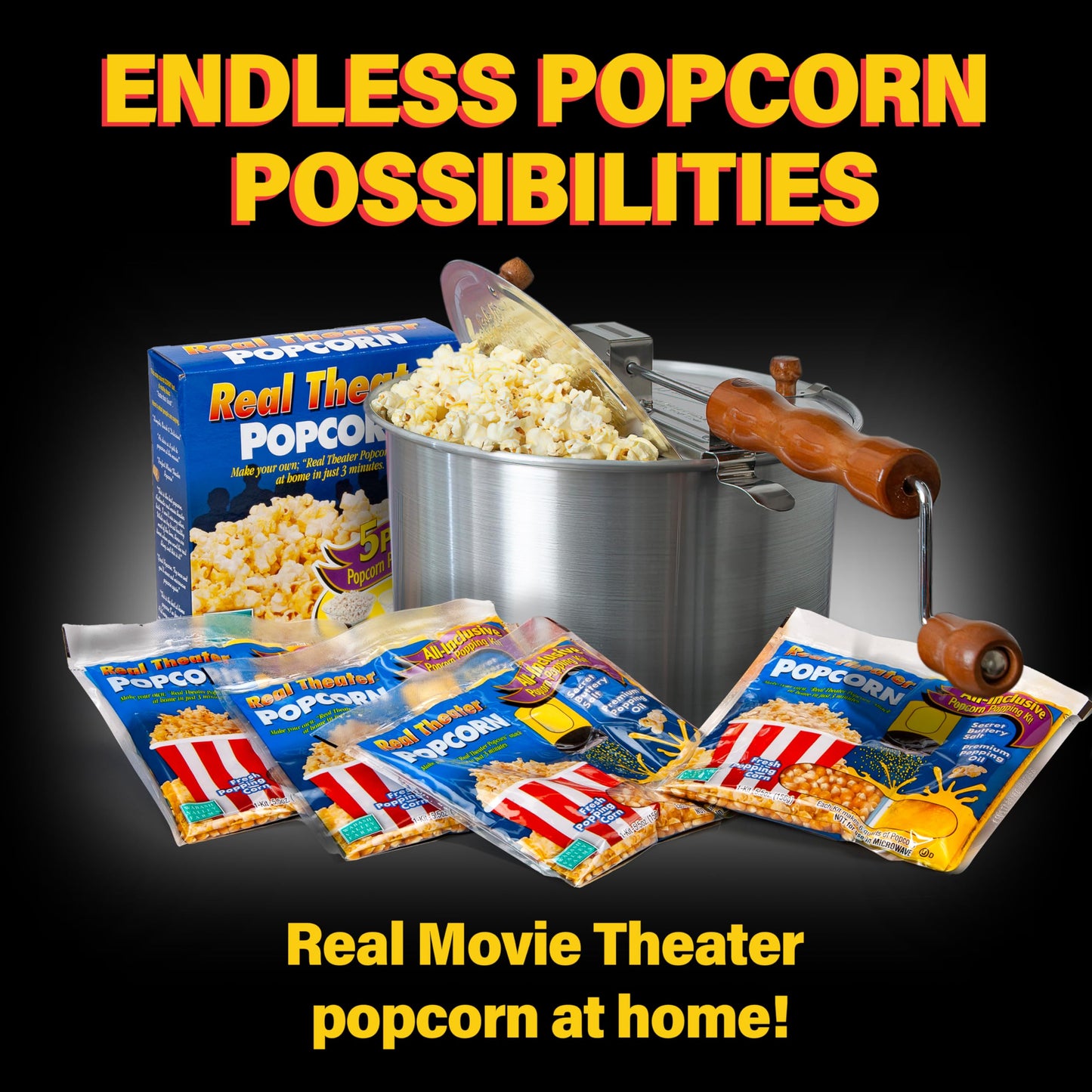 Wabash Valley Farms 25008 Whirley-Pop Stovetop Popcorn Popper, Silver