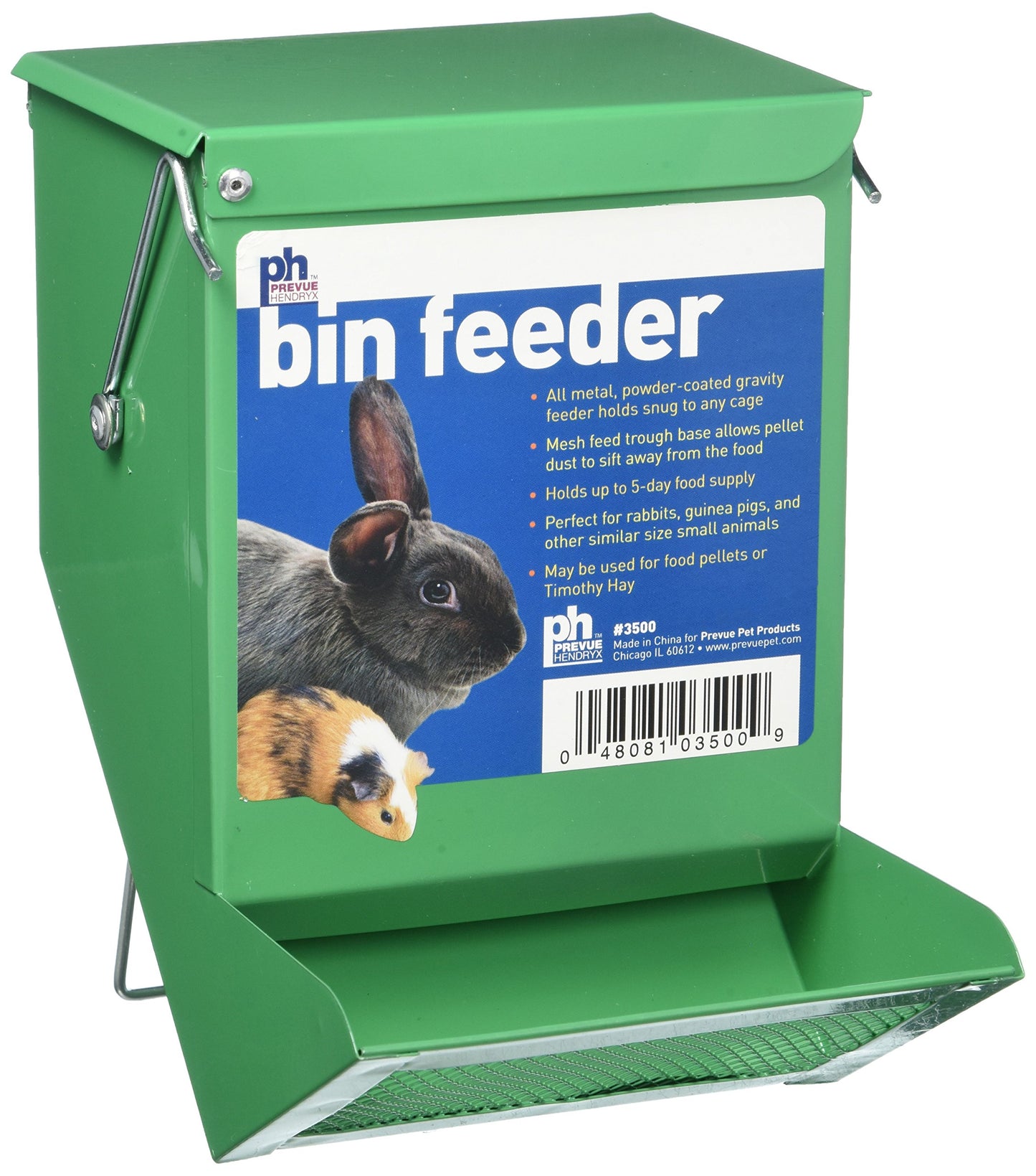 Prevue Pet Products 480662 SPV3500 Metal Small Animal Bin Feeder, Green