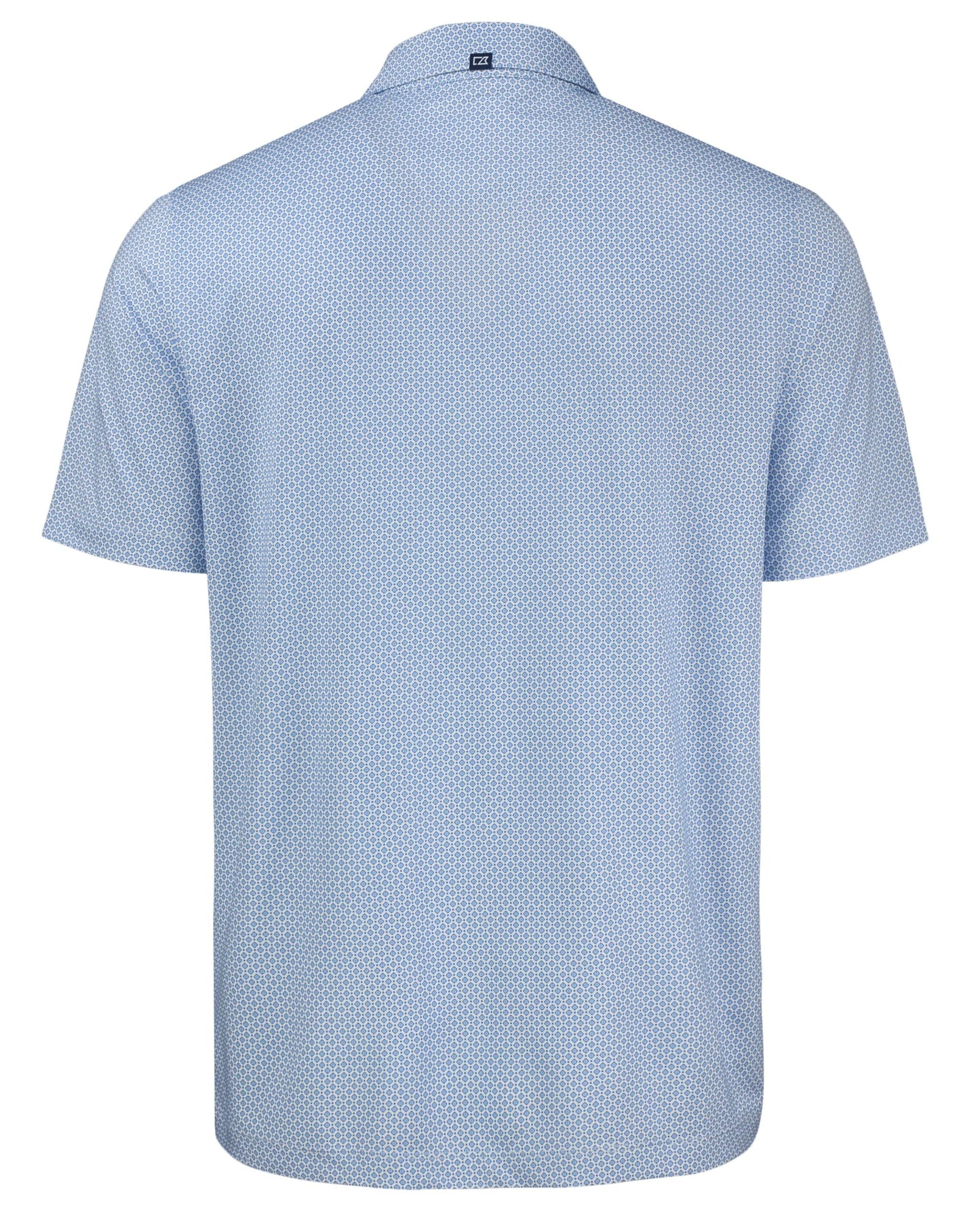 Cutter & Buck Pike Eco Diamond Dot Print Recycled Mens Polo, Tour Blue, Large