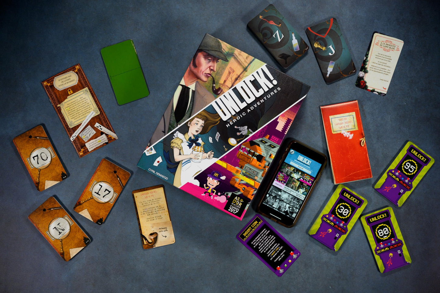 Unlock! - Heroic Adventures (English) - Card Games - Cooperative/Escape Room - Solve Interactive Mysteries with a Companion App - Ages 10+ - 1 to 6 Players - 60 Minute Playtime - Made by Asmodee