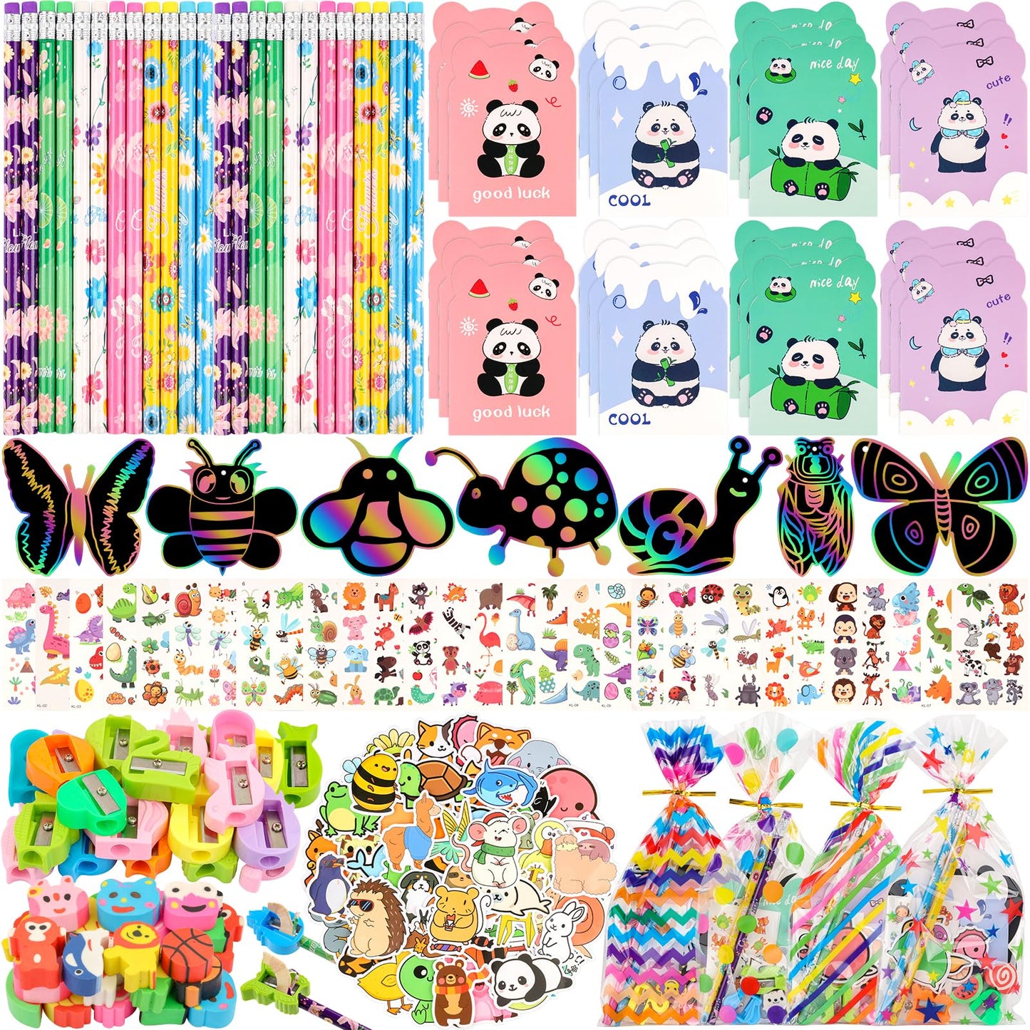 Stationery Party Favors Kids 24 Pack Goodie Bags for Kids Birthday Students Rewards Classroom Prizes School Party Supplies Birthday Goodie Bags Stuffers Gifts