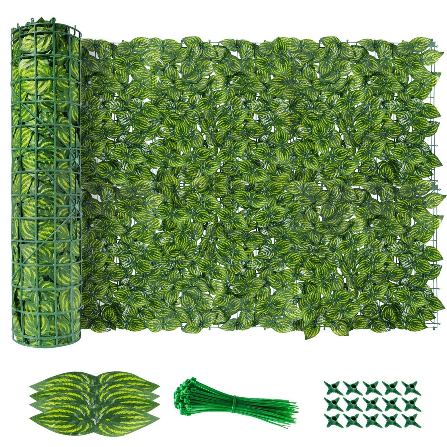 Artificial Ivy Privacy Fence Screen 200"x40", Privacy Screen for Balcony and Garden,Artificial Faux Ivy Hedge,Grass Wall for Indoor and Outdoor Deco with 100PCS Zip Ties (Upgrade Leaves)