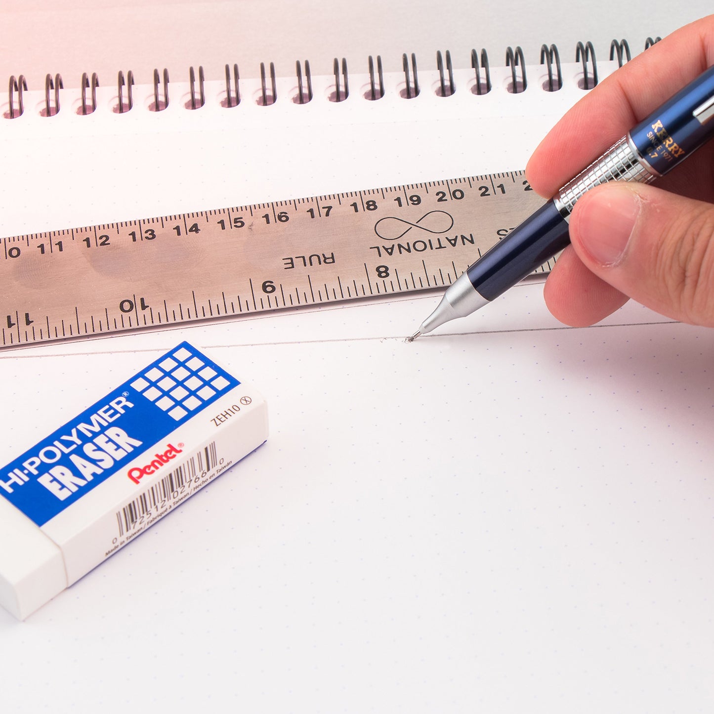 Pentel P1037A Pentel Sharp Kerry Mechanical Pencil, 0.70 mm, Metallic Black Barrel, 1 Unit