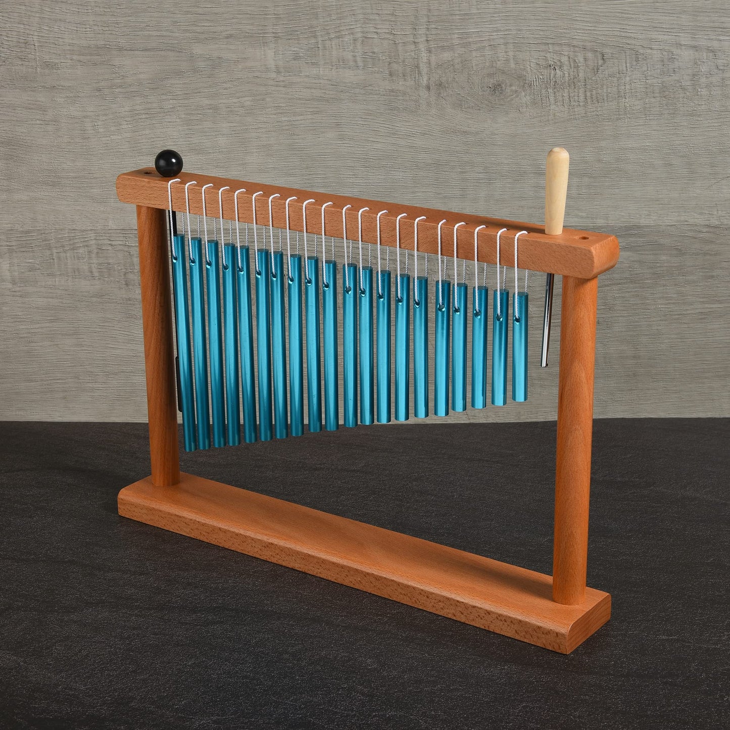 MIHEY 20 Tone Chime Table Top Wind Chime Bell Music Percussion Instrument with Mallet, Blue