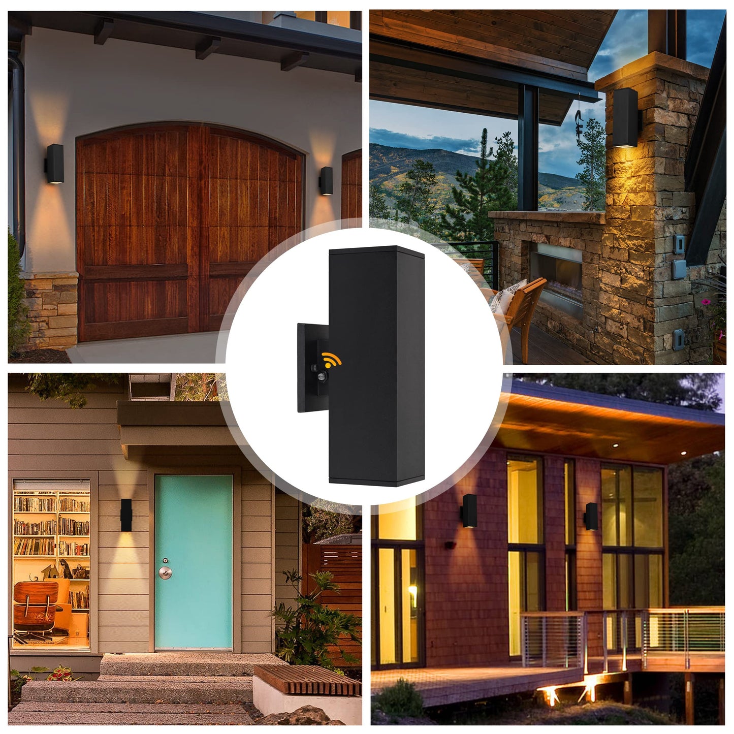 Dusk to Dawn Outdoor Wall Lights, 2 Pack Outdoor Lights for House, Black Aluminum Anti-Rust Modern Exterior Light Fixtures for Porch Patio Garage, YOFOVI