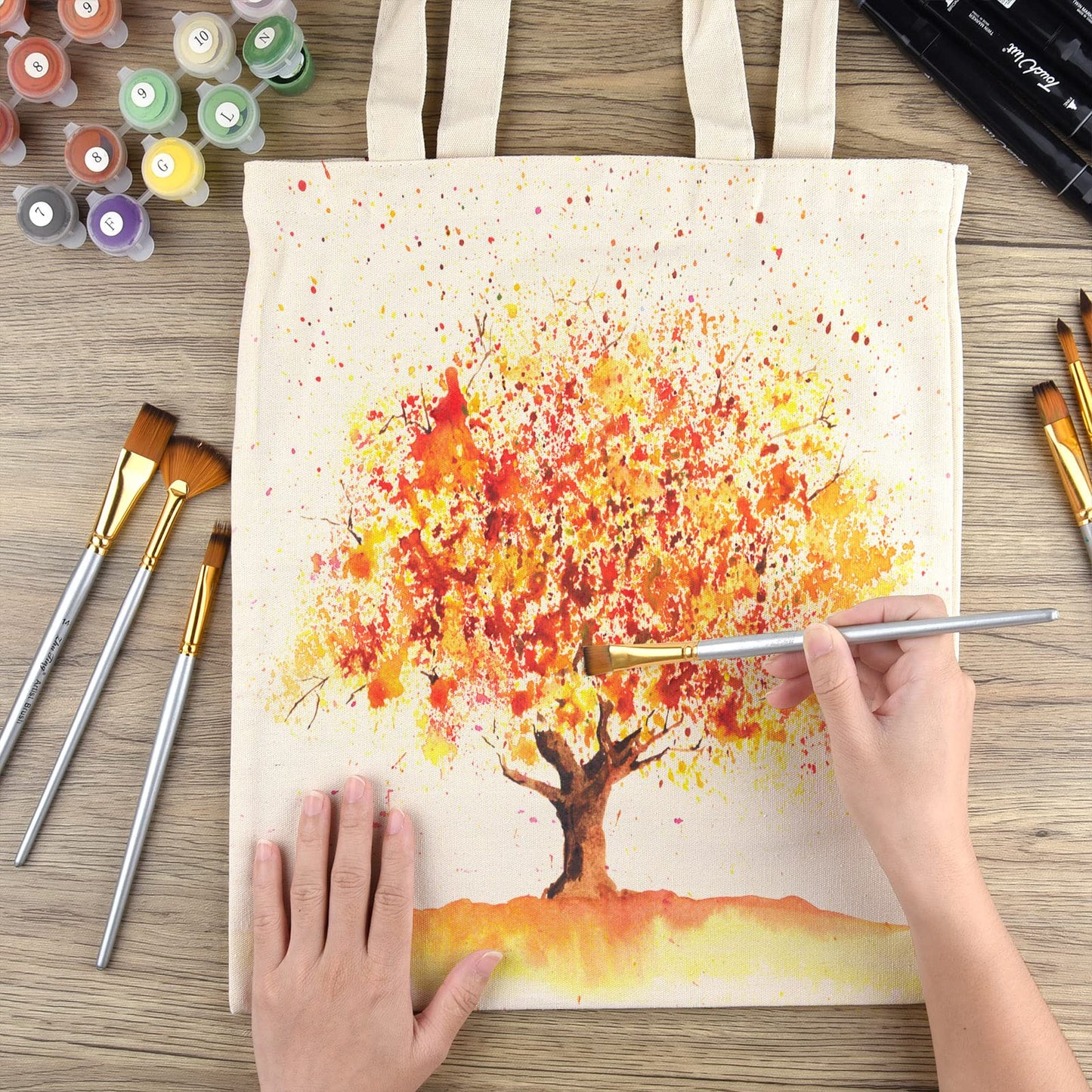 Morcheiong 20 Pack Cotton Canvas Bag Blank Tote Canvas Bags Reusable Grocery Shopping Bags, Suitable for DIY Craft, Promotion, Gift, Shopping, Advertising, Drawing, Giveaway, Grocery, Activity