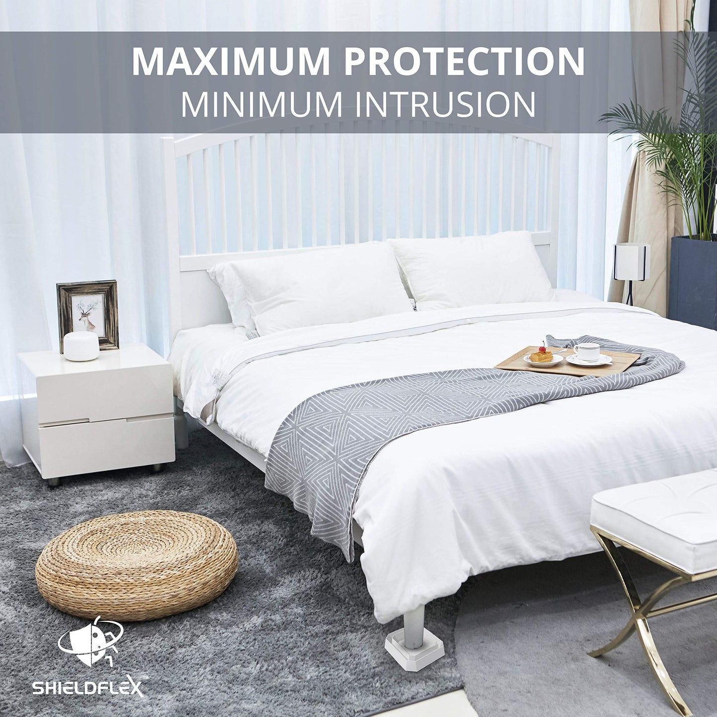 Bed Bug Trap — 8 Pack | TruGuard X Bed Bug Interceptors (White) | Eco Friendly Bed Bug Traps for Bed Legs | Reliable Insect Detector, Interceptor, and Monitors, for Pest Control and Treatment