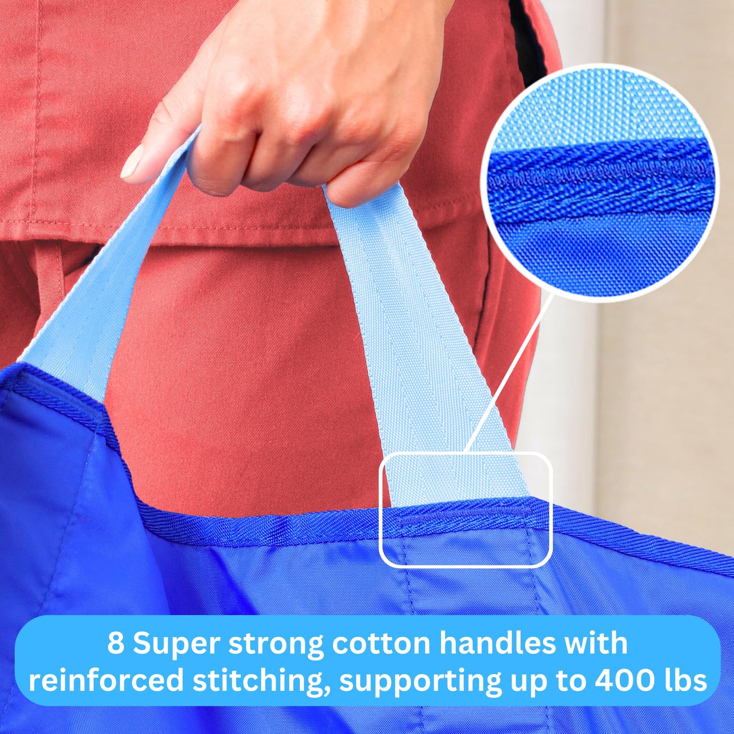 EYRA 2 Pack Positioning Bed Pad with Handles - 48"x40” (122cm x 102cm ) Reusable & Washable Bed Positioning Pad - Multipurpose Patient Transfer Pad for Turning, Lifting & Repositioning - Patient Aid Positioning Bed Pad