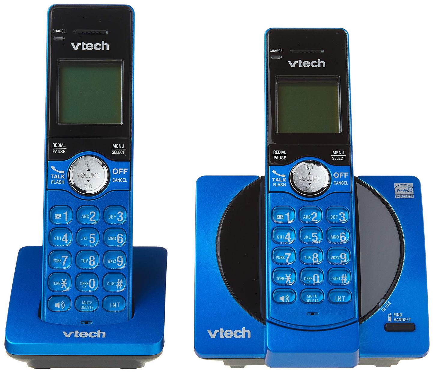 VTech CS6919-25 Dect_6.0 2 Handset Landline Telephone, Metallic Blue