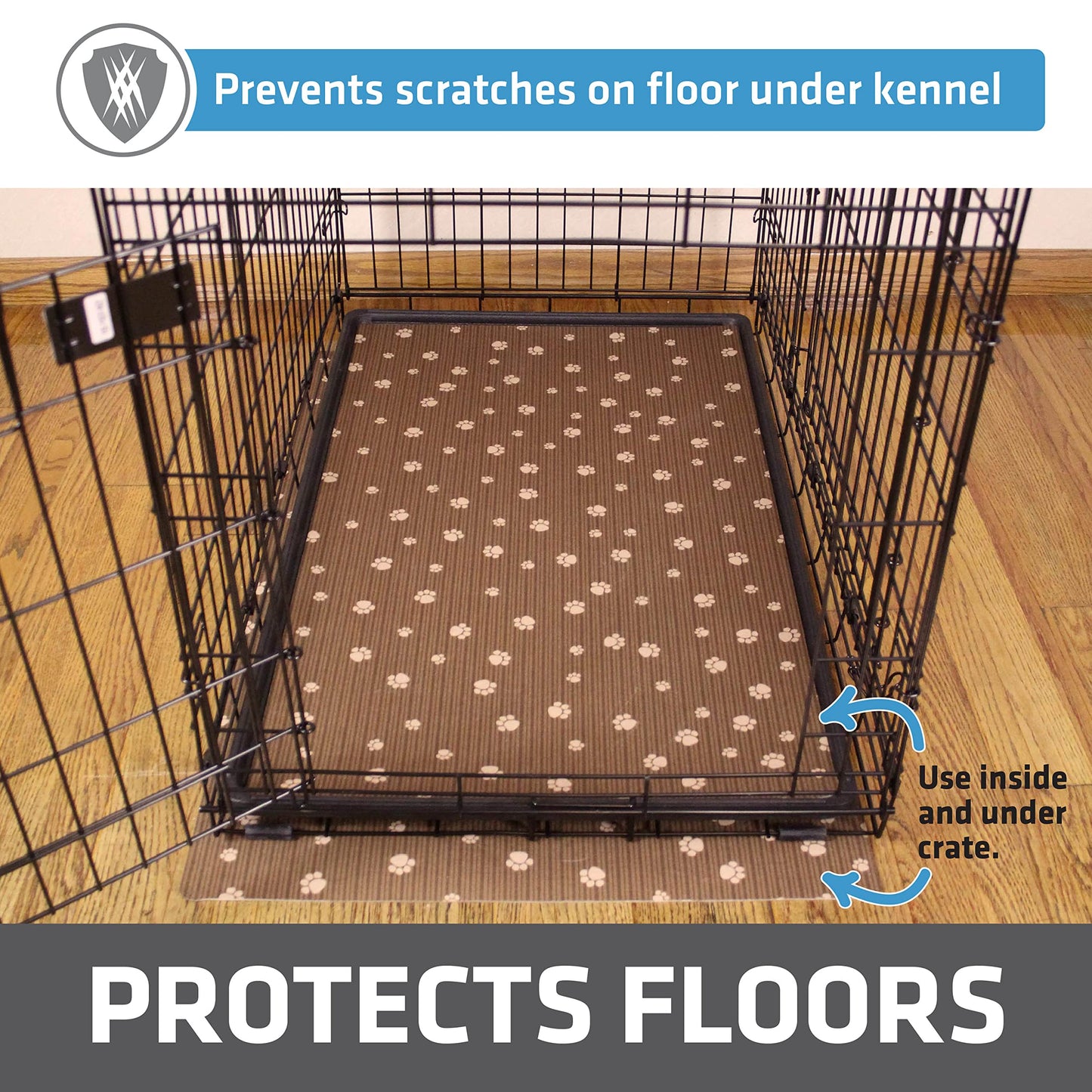 Drymate CKP2742MBNSTP Dog Crate Mat, Kennel Pad Liner (27" by 42") Brown