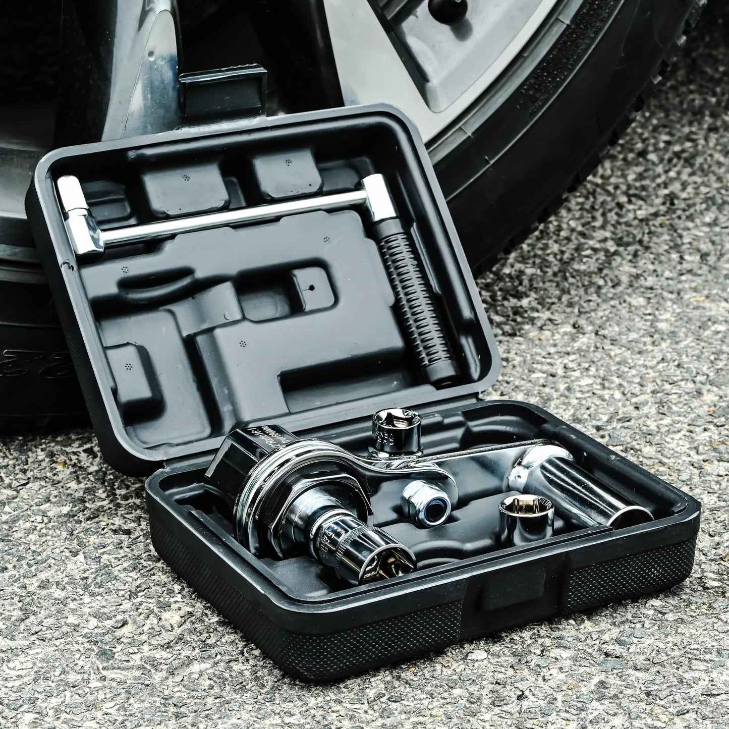 Torque Wrench, Portable Wrench Sockets Set, Lug Nut Remover, Multiplier Set 1/2” DR w/ 3 Sockets, Labor Saving Hand Lug Nut Wrench Kit (Max 680N/M, Upgraded 8-Point)
