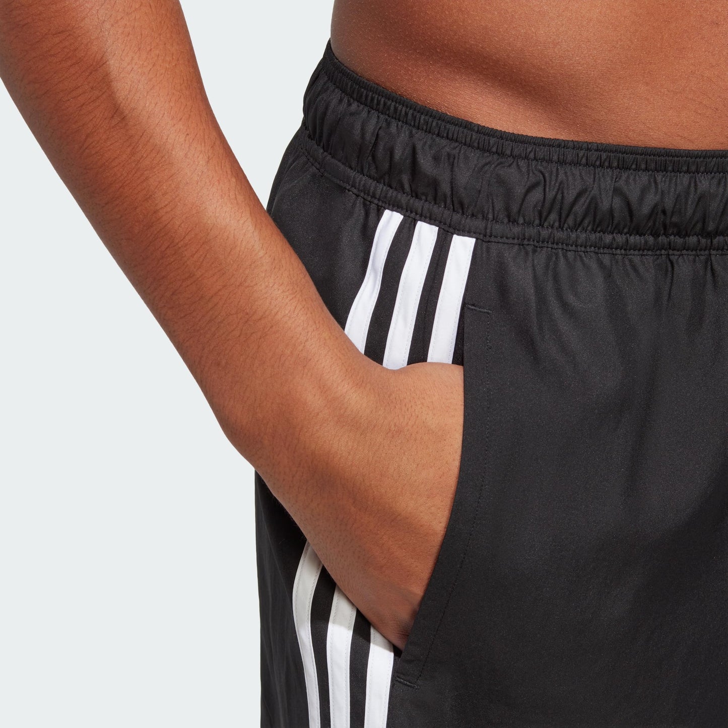 adidas Men's 3-Stripes CLX Swim Shorts, Black/White, Large