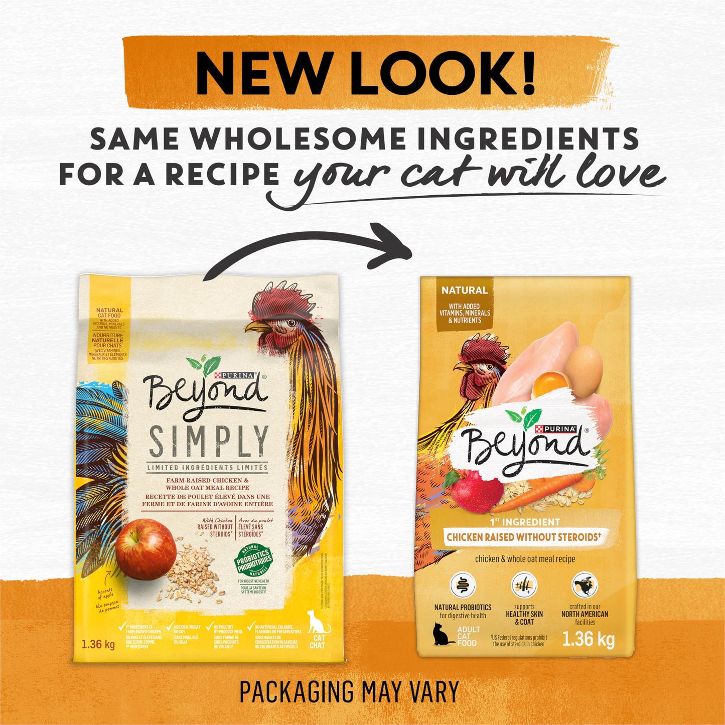 Beyond Simply Natural Dry Cat Food, Farm-Raised Chicken & Whole Oat Meal - 5.89 kg Bag