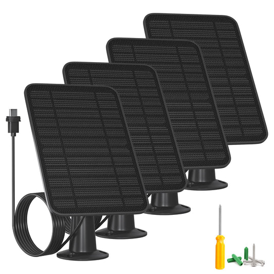 5W Solar Panel for Blink Camera Outdoor, Solar Panel Charger with Battery Compatible with New Blink Outdoor 4 (4th Gen) Camera, with 13.1ft Cable, IP65 Weatherproof, Includes Secure Wall Mount, 4 Pack