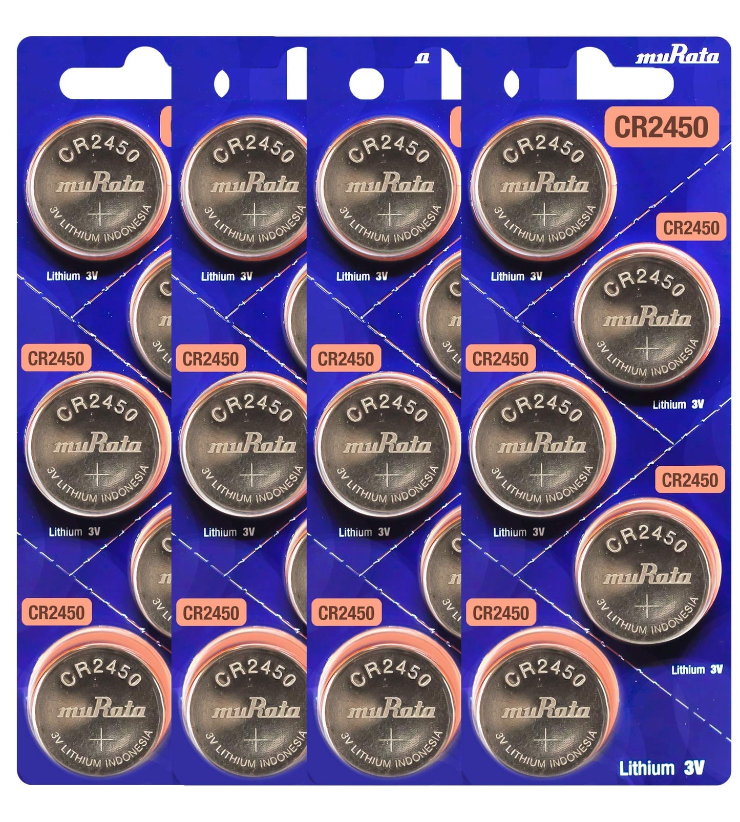 Murata CR2450 Battery 3V Lithium Coin Cell - Replaces Sony CR2450 (20 Batteries)