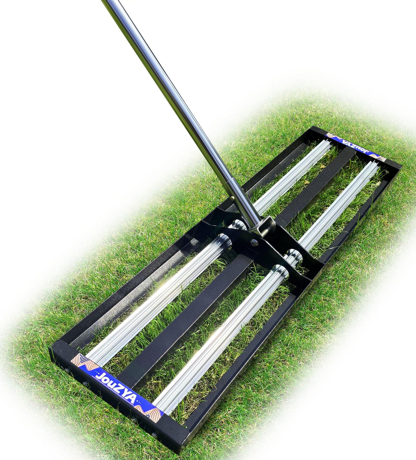 Updated Lawn Leveling Rake with Aluminum Rollers, Stainless Steel 17"x10" Levelawn Tool , Heavy-Duty Lawn Leveler with 70" Extended Handle, Yard Leveling Rake Suit for Garden, Golf Lawn, Farm