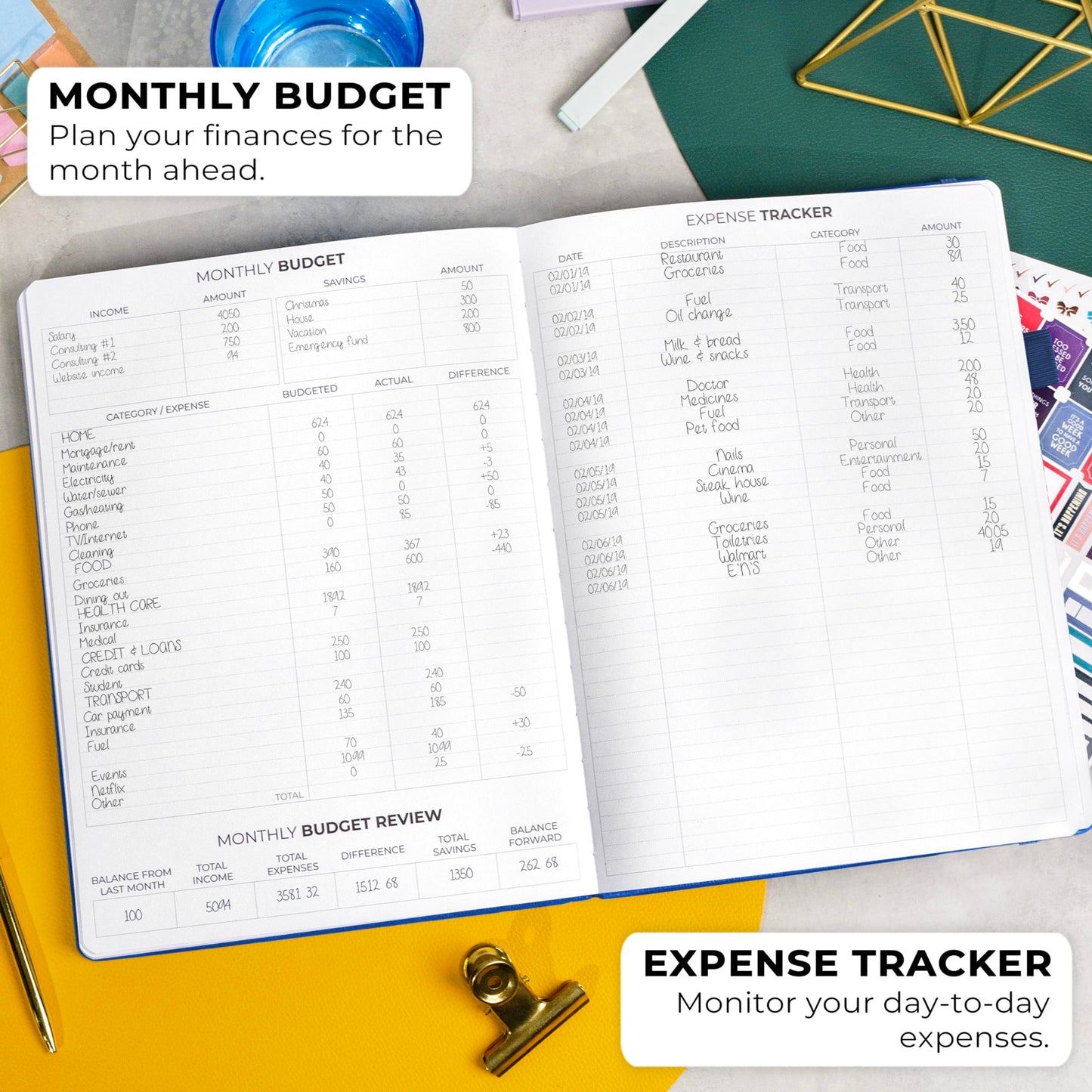Clever Fox Planner Pro Premium Edition – Luxurious Weekly & Monthly Planner + Budget Planner Organizer for Productivity & Reaching Goals, Undated, A4 Hardcover + Keepsake Box – Navy Blue