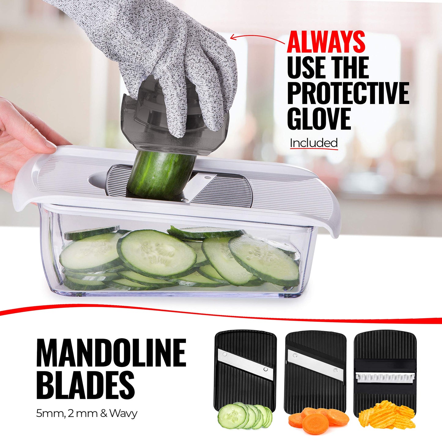 Fullstar Mandoline Slicer for Kitchen - Vegetable Slicer Spiralizer & Julienne Cutter for Veggie Cucumber Onion Potato Carrot - Cheese Grater - Kitchen Essentials Tools & Gadgets (PRO 11-in-1, White)
