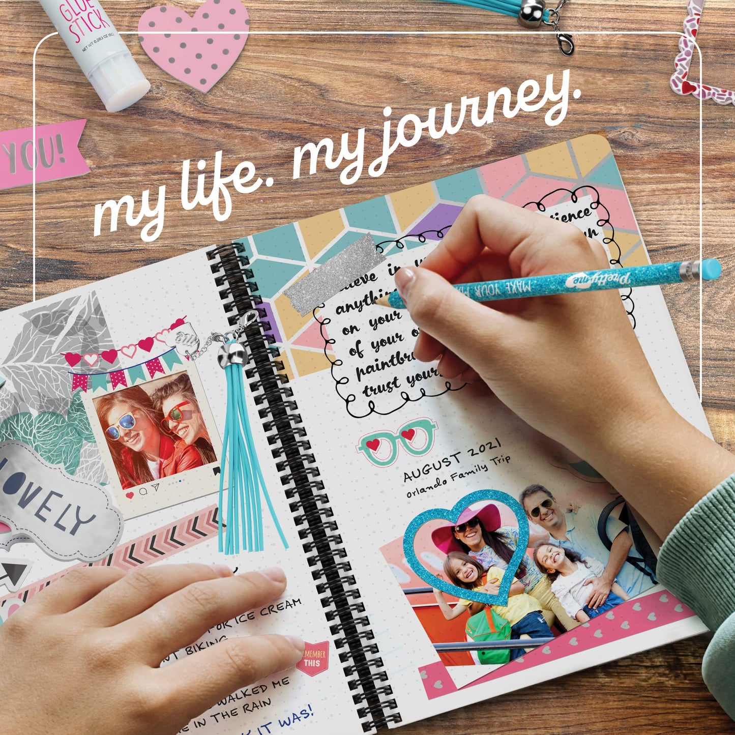 Pretty Me DIY Journal Kit for Girls - Great Gift 8-14 Year Old Girl Cool Birthday Gifts Ideas Teen Age Fun, Cute Art & Crafts Stuff Tween Teenage Kids Scrapbook Diary Supplies Set, Multicolored