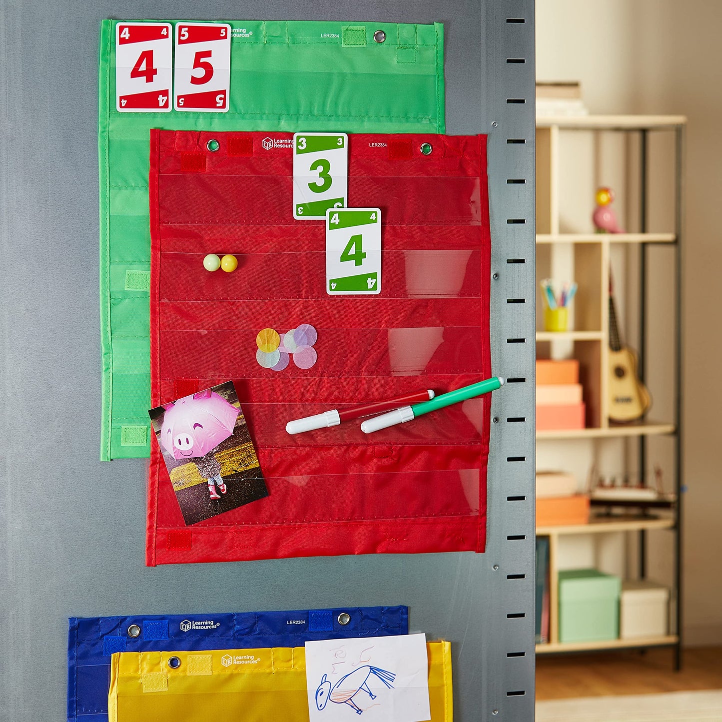 Learning Resources LER2384 Magnetic Pocket Chart Squares, Classroom/Teacher Organizer, All Grades, Set of 4