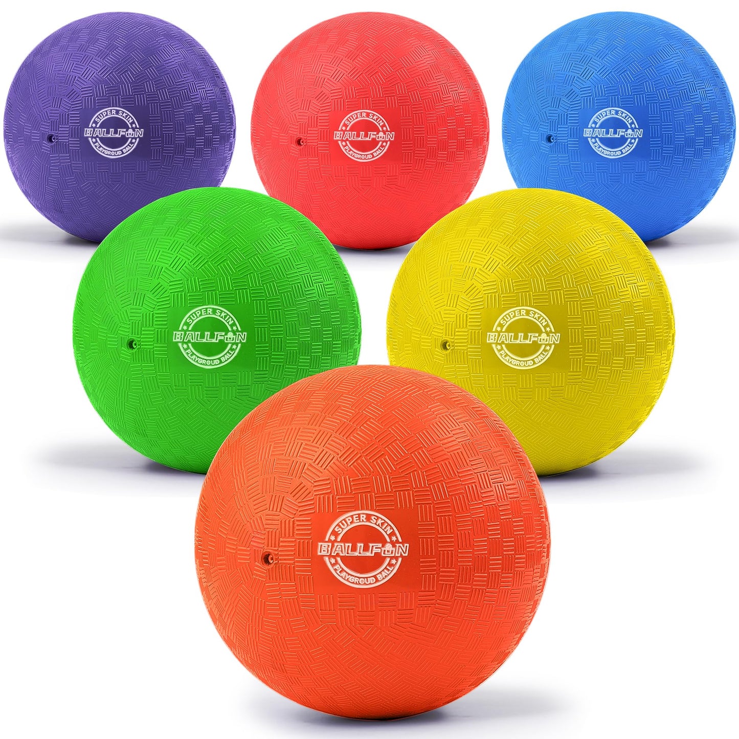 Dodgeballs Playground Balls 8.5inch, BALLFUN Dodge Ball Set for Kids & Adults, Bouncing Balls Kickballs Handball for Outdoor & Indoor Games Activities - Includes Pump & Mesh Storage Bag