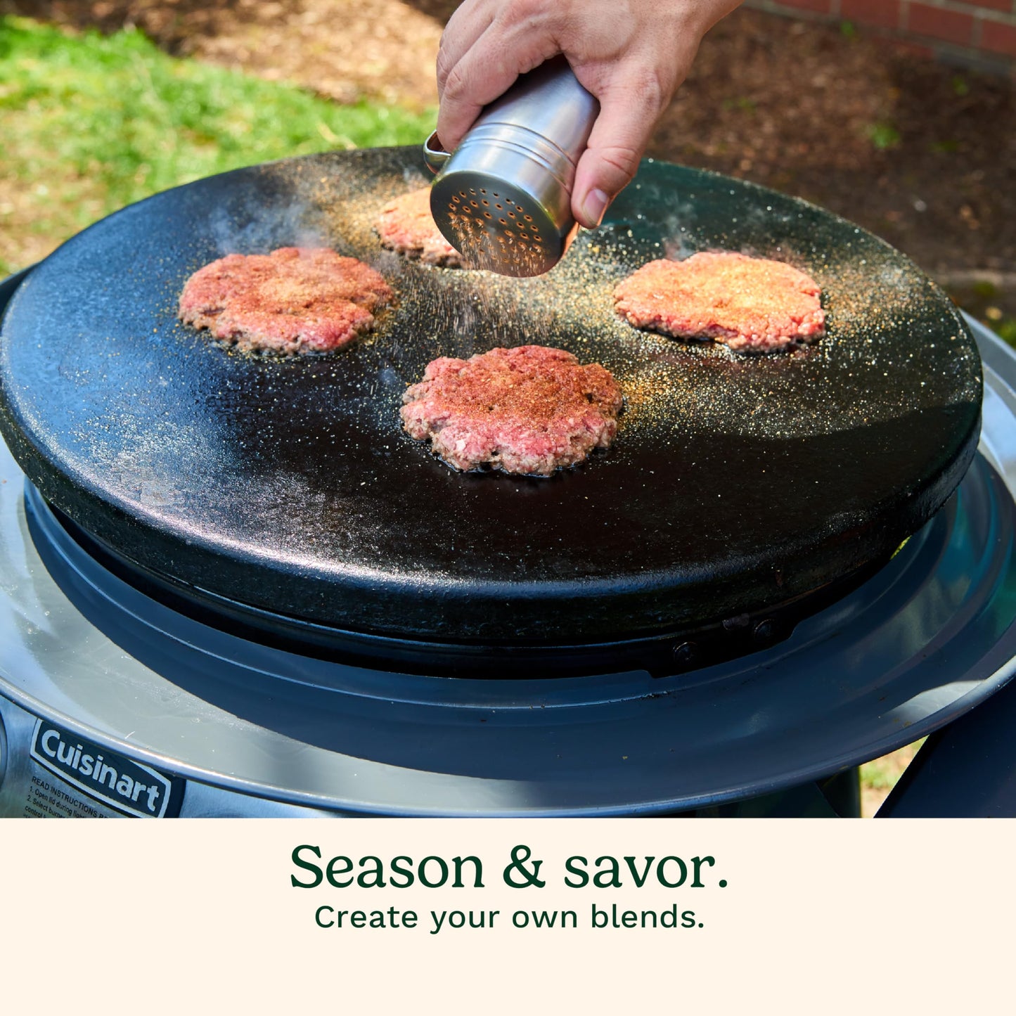 Cuisinart Smash Burger Kit with Cast Iron Burger Press, Spatula, Seasoning Shaker and Patty Papers (CSBK-400C)
