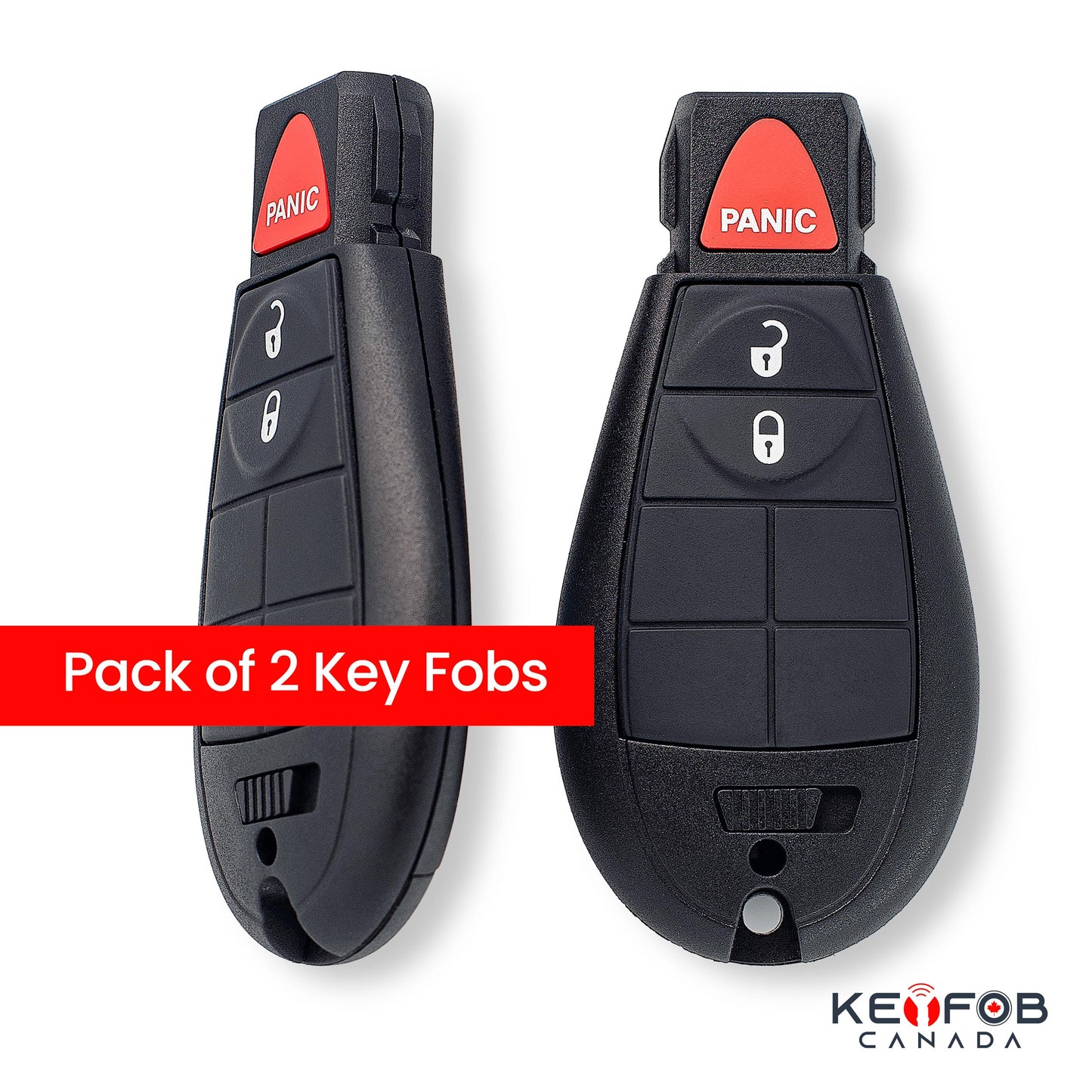 Keyfob Canada - 2 New Key Fob Entry Fobik - 3 Buttons Remote Starter Keyless for Jeep Dodge RAM/Grand Caravan/Journey/Durango/Magnun with battery and electronics FCC IYZ-C01C