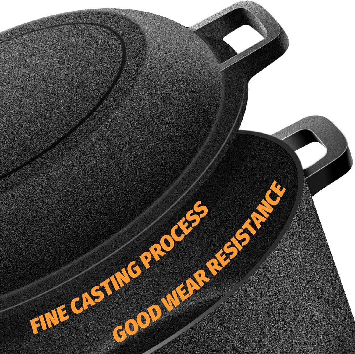 Cast Iron Pot Dutch Oven for Bread Baking, Cast Iron Casserole Dish with Lid Baking Cooking Supplies, 2-in-1 Dutch Oven Pot with Skillet, 5.2QT