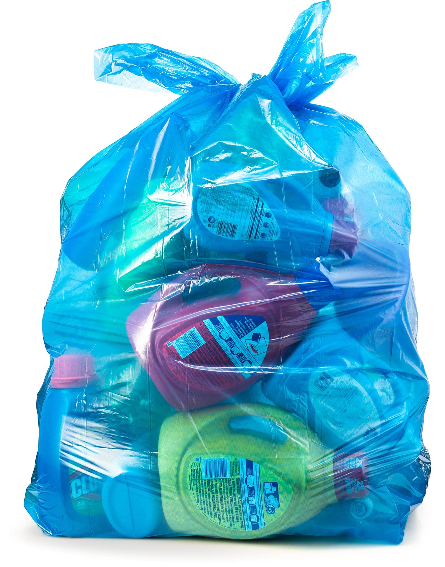 33 Gallon Trash Bags Blue Heavy Duty (Value Pack 100 Count w/Ties) Large Garbage Bags for 30–32–33 Gallon Trash Cans, Recycling and Commercial Use