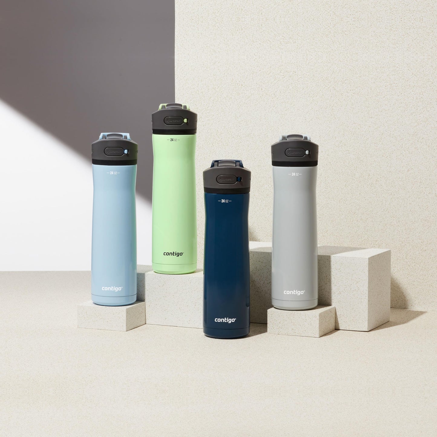 Contigo Ashland Chill 2.0 Stainless Steel Leak-Proof Water Bottle with Straw and Carry Handle for Easy Travel, Vacuum-Insulated and BPA-Free, Licorice, 24 oz (709 mL)