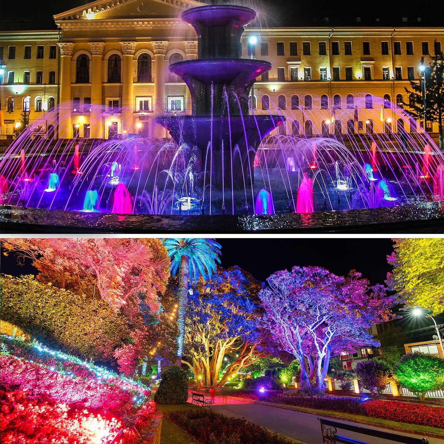 GZKANFUL Pond Lights LED Underwater RGB Color Changing Spotlight Dimmable IP68 Waterproof Submersible Fountain Lights Outdoor Landscape Spot Lights for Lawn Fountain Yard Halloween, 6 Lights