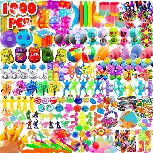 1000 pcs Party Favors for Kids, Fidget Toys Pack, Carnival Prizes,Filler Toys, Goodie Bag Stuffers, Birthday Gift Toys, Stocking Stuffers Bulks, School Classroom Rewards Toys