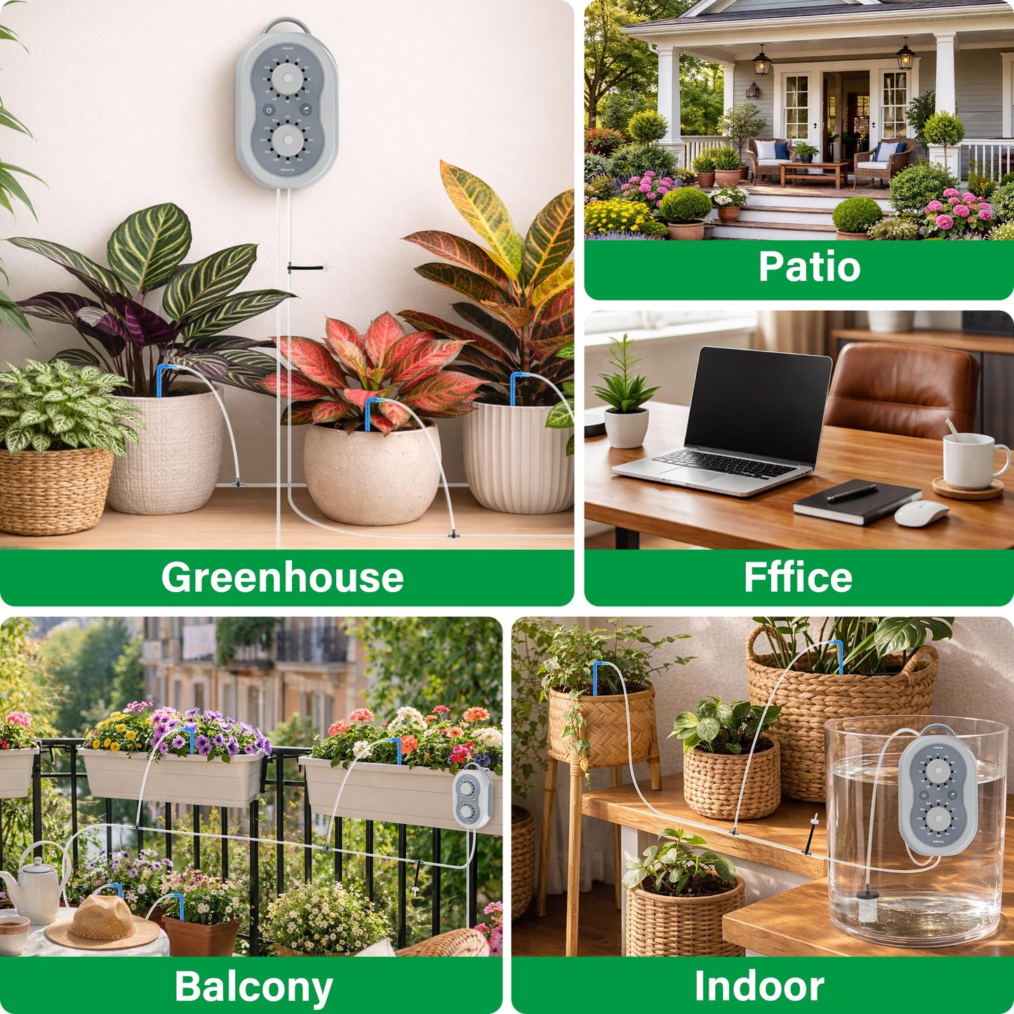 MIXC Automatic Drip Irrigation Kit for Indoor, 33 FT Drip Irrigation System with Programmable Water Timer, Plant Waterer Indoor Self Watering System for 10 Pots Plants with Transparent Silicone Tubing
