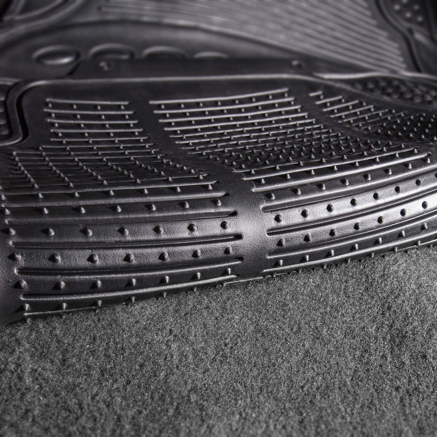 FH Group Car Floor Mats - Heavy-Duty Rubber Floor Mats for Cars, Universal Fit Rear Set, Trimmable Automotive Floor Mats, Climaproof Floor Mats for Most Sedan, SUV, Truck Floor Mats Black