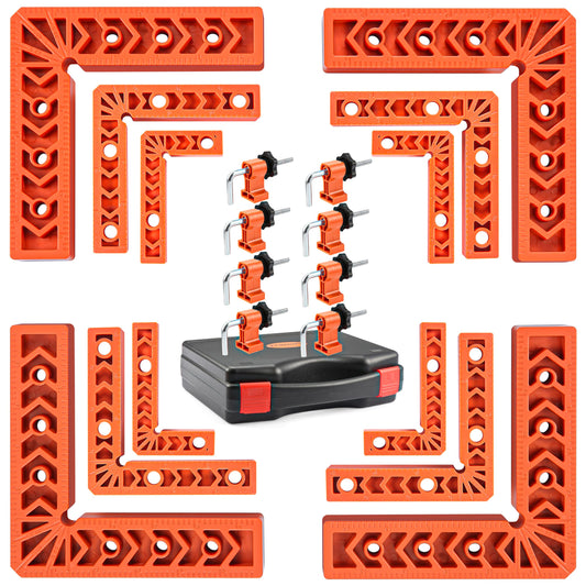 90 Degree Clamp, Positioning Squares Set of 12（3" 4" 6"） Right Angle Clamp, Corner Clamps, Woodworking Tool for Pictures Frames, Cabinets, Boxes