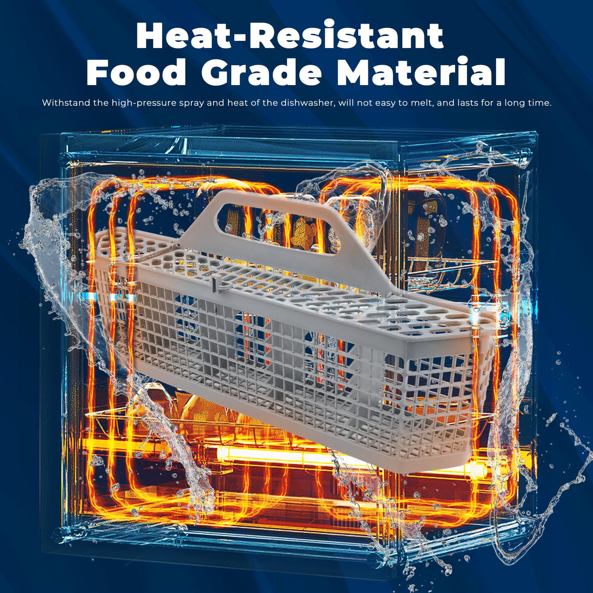 GE Dishwasher Silverware Basket WD28X10128 - 19.7"x3.8"x8.4" - Compatible With WD28X10127 WD28X10131 WD28X10132 1088673 AP3772889 PS959351 AH959351 - Grey, Food Grade