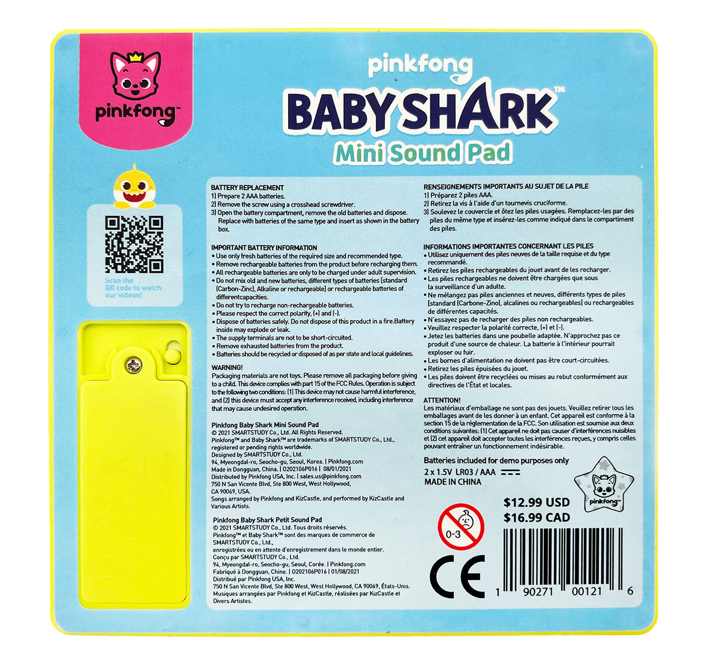 Baby Shark Mini Sound Pad | Baby Shark Toys, Musical Toys | Learning & Education Toys | Interactive Baby Toys | Gifts for Boys & Girls