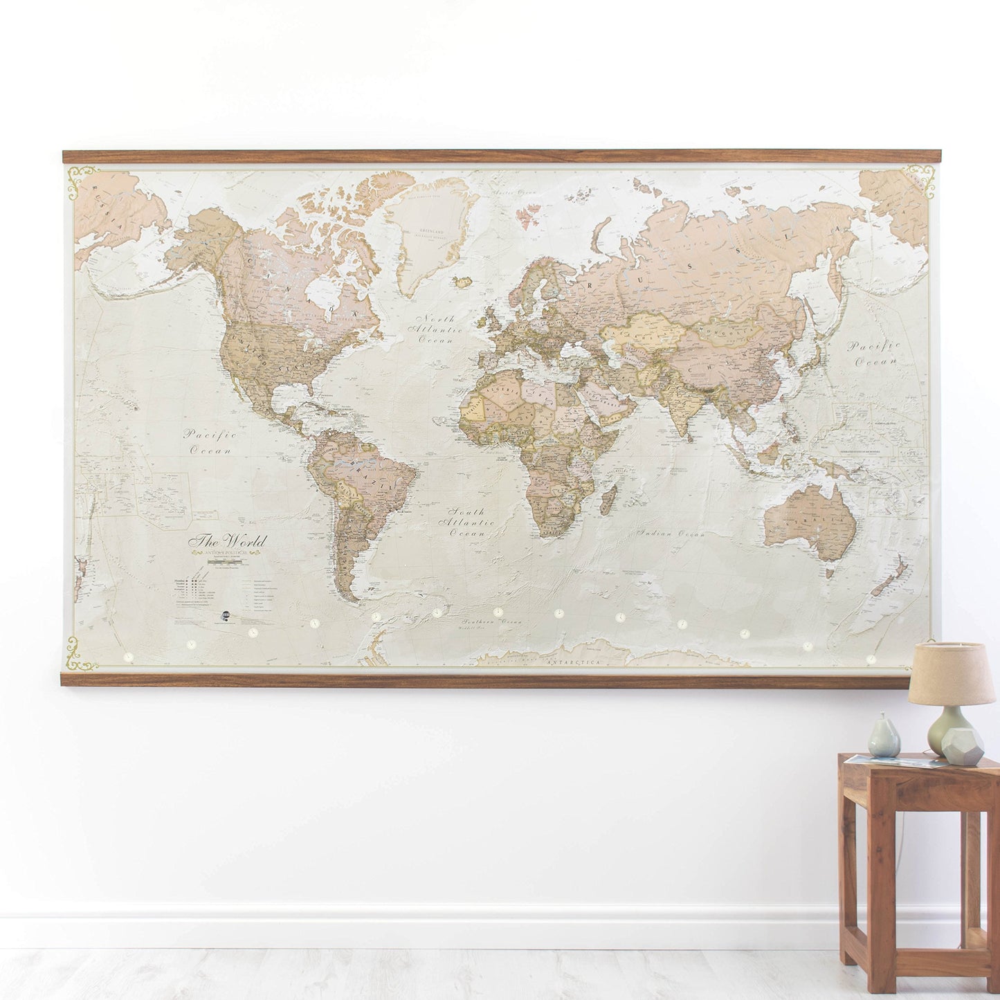 Maps International Giant World Map - Antique World Map Poster - Laminated - 77.5 x 46