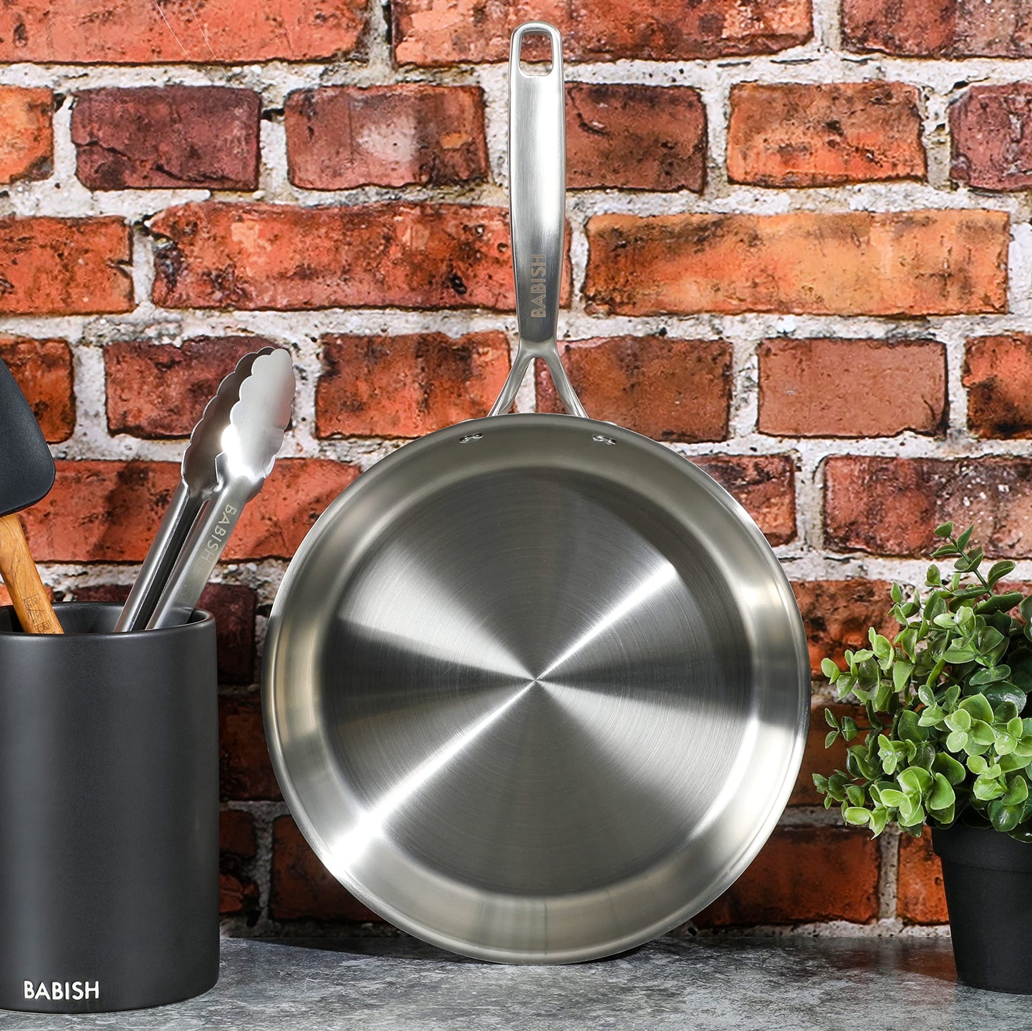 Babish 10 Inch Stainless Steel Triply Professional Grade Fry Pan