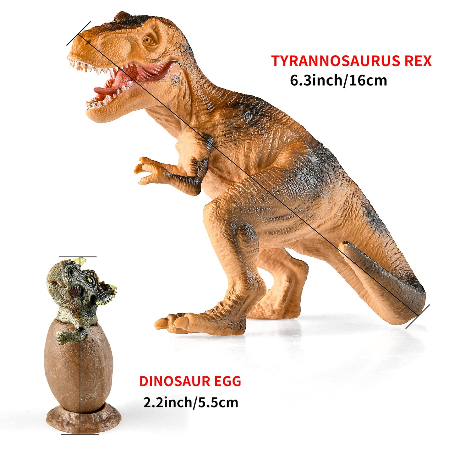 Dinosaur Toys - 20 Packs Dinosaur Figure Play Set with Educational Dinosaur Book, Toy for 3 4 5 6 7 8 Year Old Boys, Realistic Plastic Dinosaurs with Baby Dino Eggs Birthday Party Gift for Kids