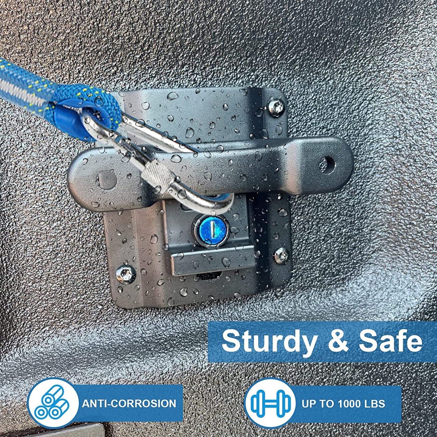 Toolly Box Link Tie Down Brackets with Tie Down Anchors Cleats Locking Kit Compatible with 2015-2025 F150 F250 F350, Replacement for Ford FL3Z-9928408-AB FL3Z-99000A64-B