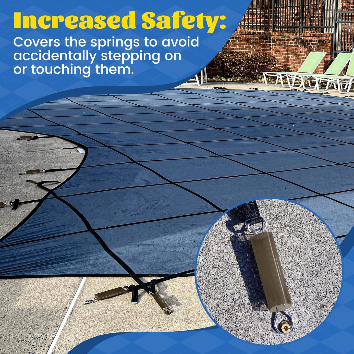 20Pcs Pool Cover Spring Sleeves, Winter Pool Cover Spring Covers Pool Safety Cover Springs, Vinyl Protective Sleeves for In-Ground Swimming Pool