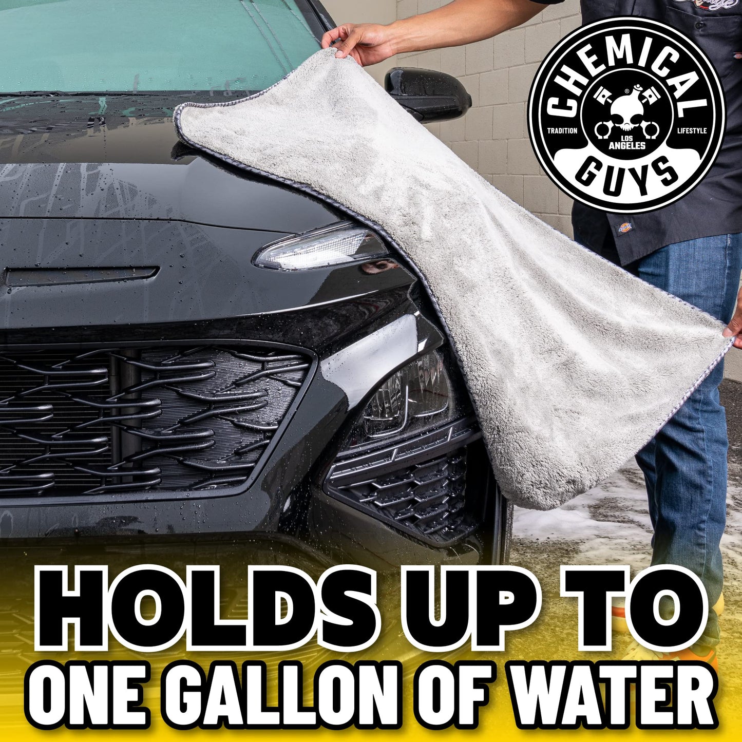 Chemical Guys Woolly Mammoth Microfiber Towel (36" x 25") Cars, Trucks, SUVs, RVs, Home, Pets, Messes, Grey