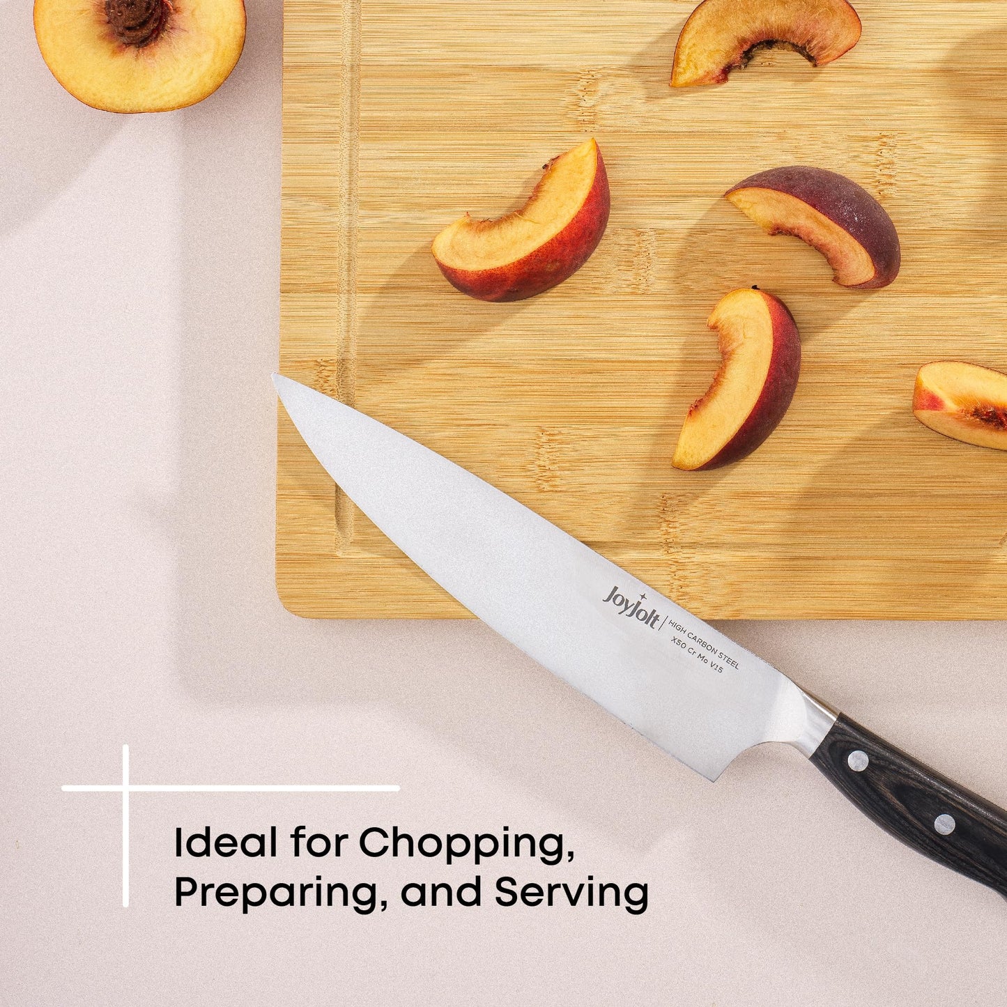 JoyJolt Bamboo Cutting Boards - Large & Small Wooden Board - Serving Cheese, Bread or Chopping Boards. Non-Slip